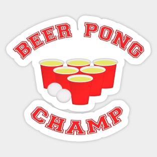 Beer Pong Champ Cups and Balls Sticker